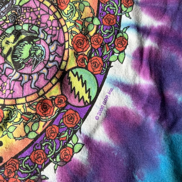 VINTAGE 2000 Liquid Blue Grateful Dead Celtic Mandala Tie Dye T-Shirt Medium. - Picture 5 of 6